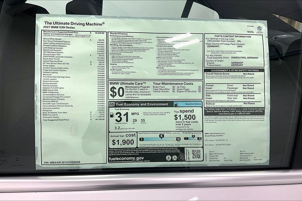 2027 BMW 5 Series 530i