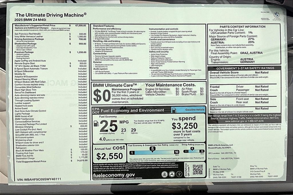 2025 BMW Z4 sDrive30i