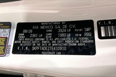 2026 Kia K4 LXS