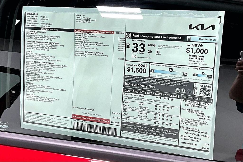 2026 Kia K4 LX