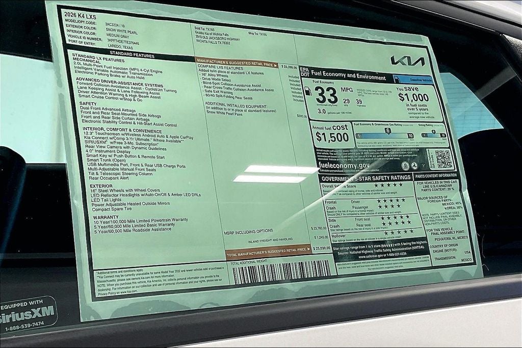 2026 Kia K4 LXS