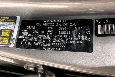 2026 Kia K4 LX