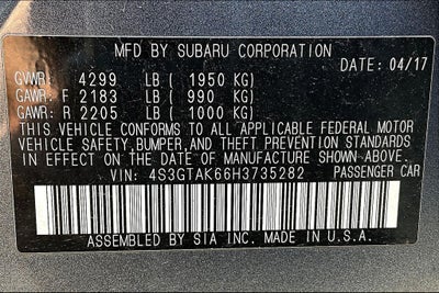 2017 Subaru Impreza 2.0i Sport