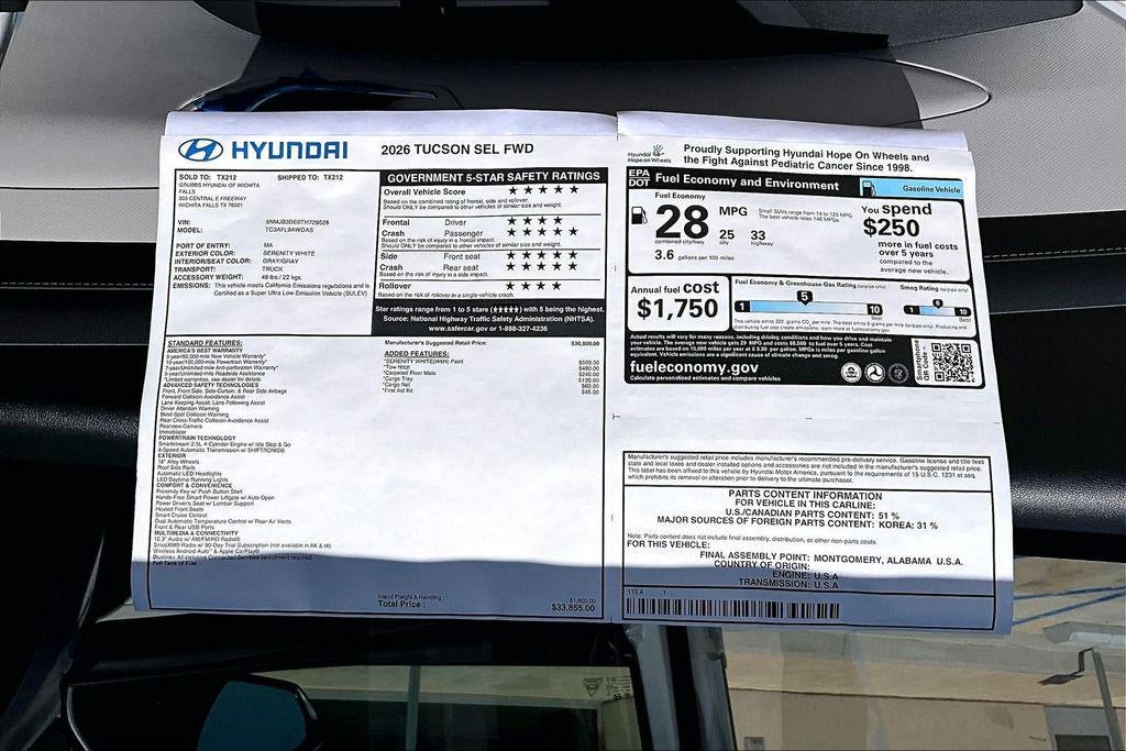 2026 Hyundai Tucson SEL FWD