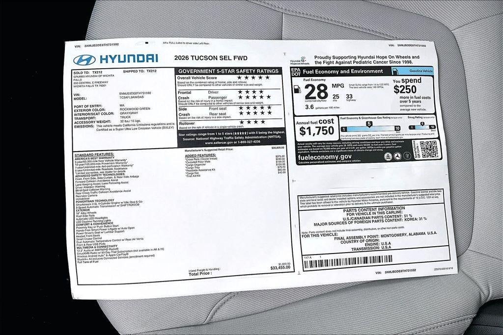 2026 Hyundai Tucson SEL FWD