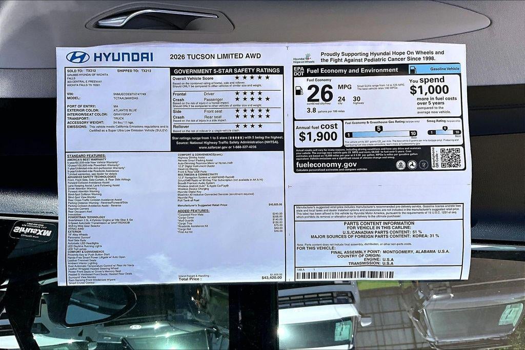 2026 Hyundai Tucson Limited AWD