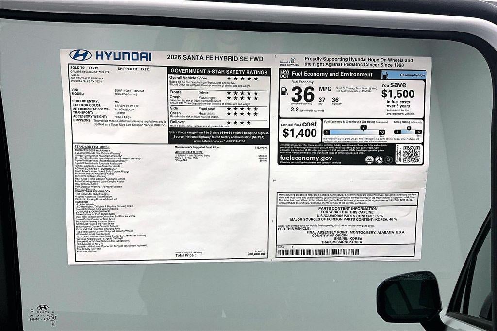 2026 Hyundai Santa Fe Hybrid SE