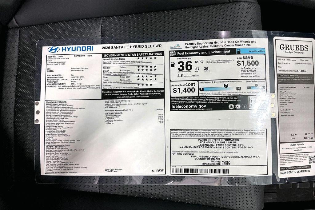 2026 Hyundai Santa Fe Hybrid SEL