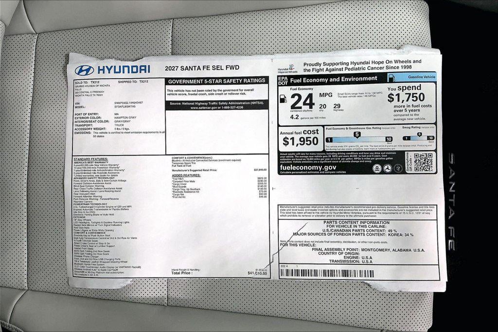 2027 Hyundai Santa Fe SEL FWD