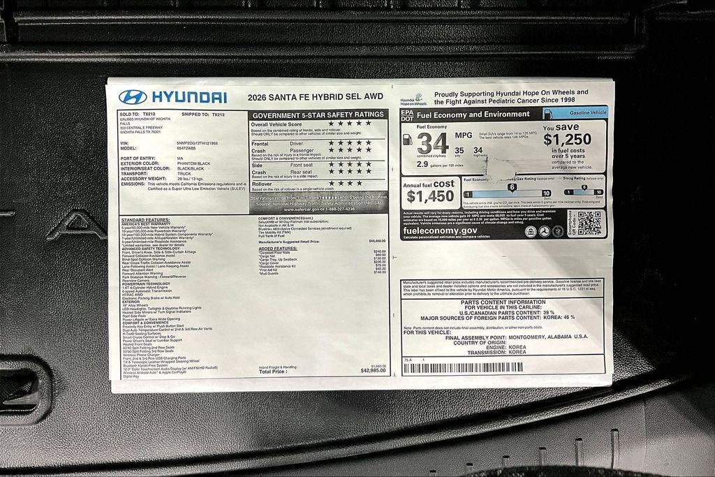 2026 Hyundai Santa Fe Hybrid SEL