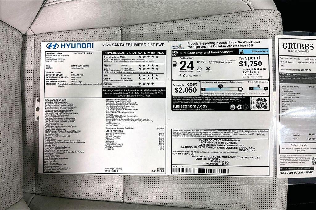 2026 Hyundai Santa Fe Limited FWD