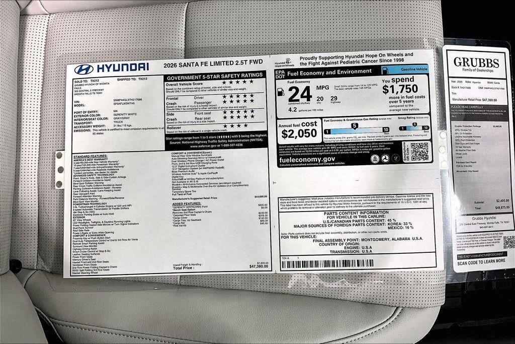 2026 Hyundai Santa Fe Limited FWD