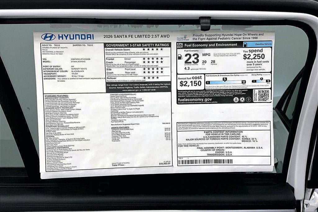 2026 Hyundai Santa Fe Limited AWD