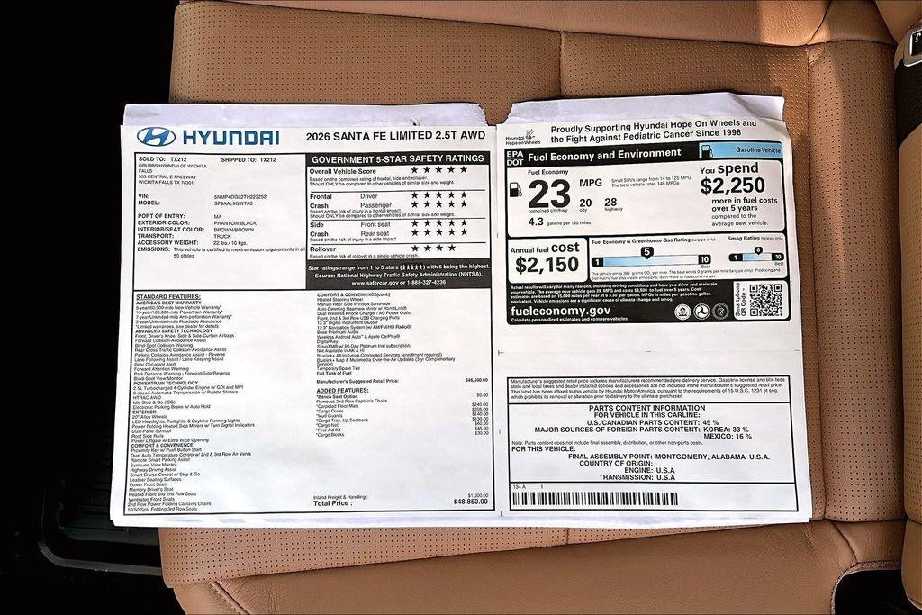 2026 Hyundai Santa Fe Limited AWD