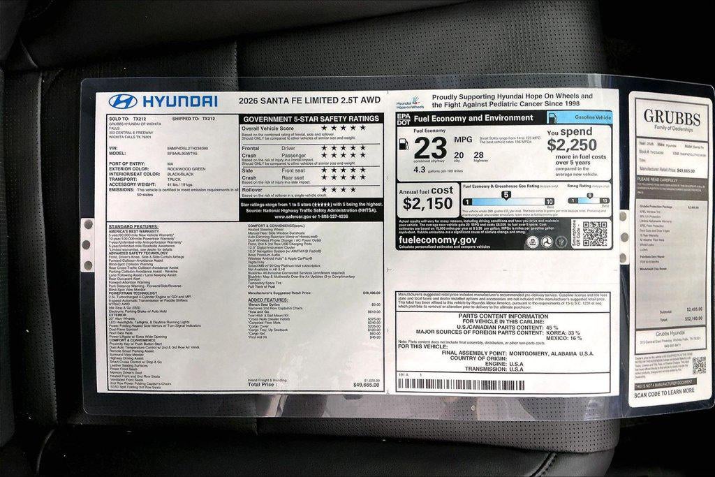 2026 Hyundai Santa Fe Limited AWD