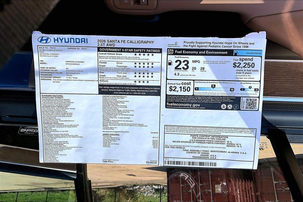 2026 Hyundai Santa Fe Calligraphy AWD