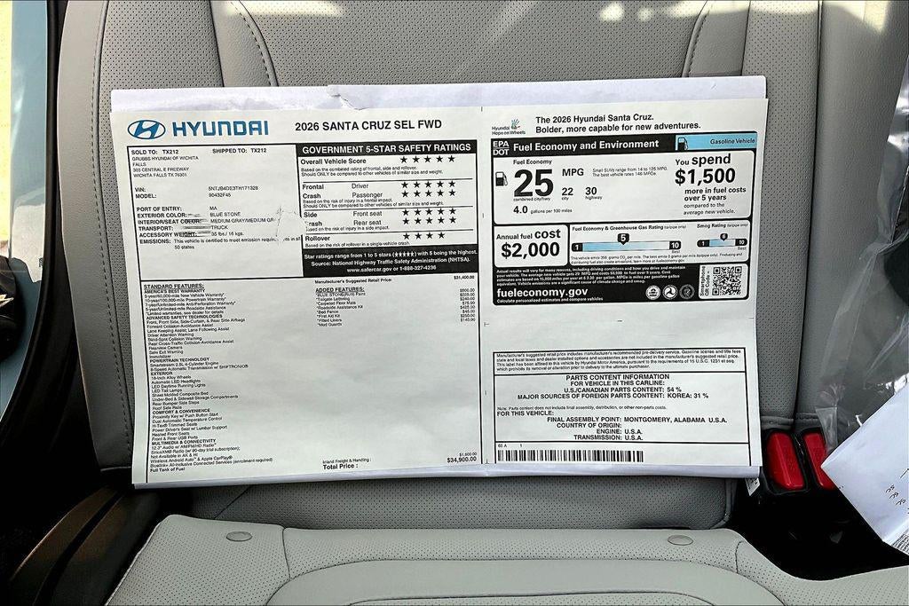 2026 Hyundai Santa Cruz SEL FWD