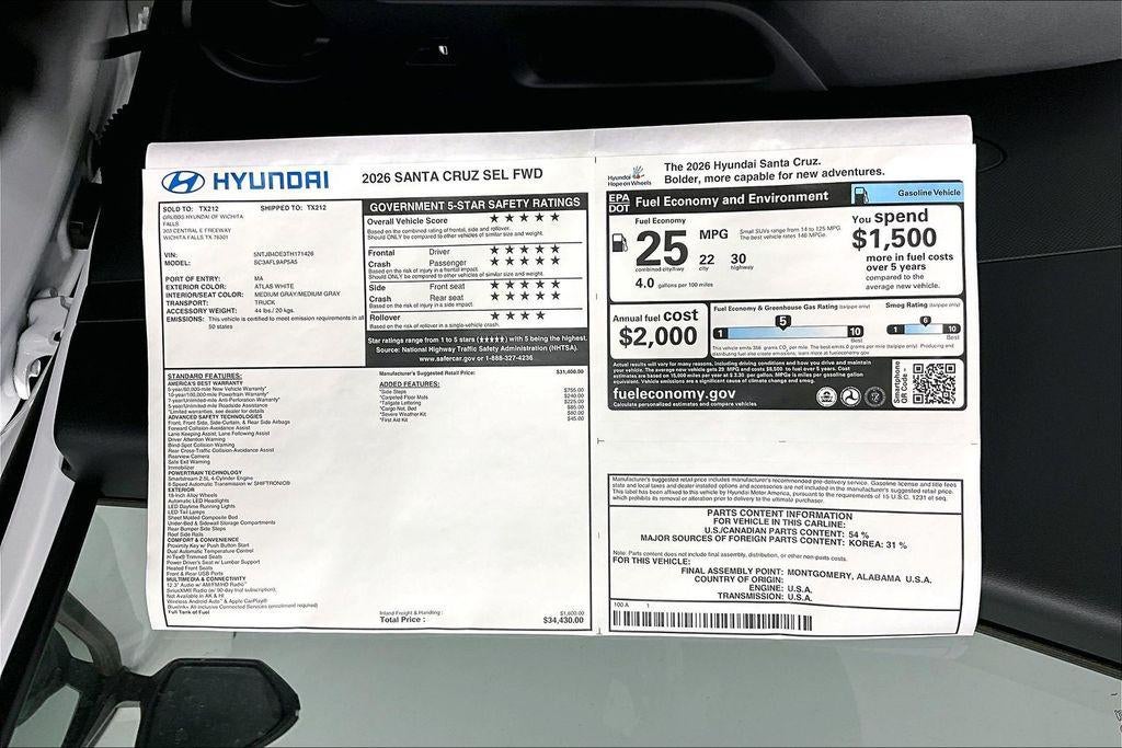 2026 Hyundai Santa Cruz SEL FWD