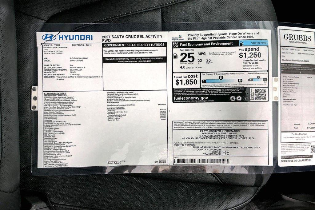 2027 Hyundai Santa Cruz SEL Activity FWD