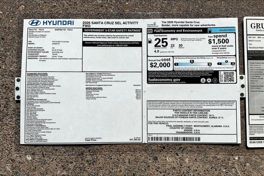 2026 Hyundai Santa Cruz SEL Activity FWD