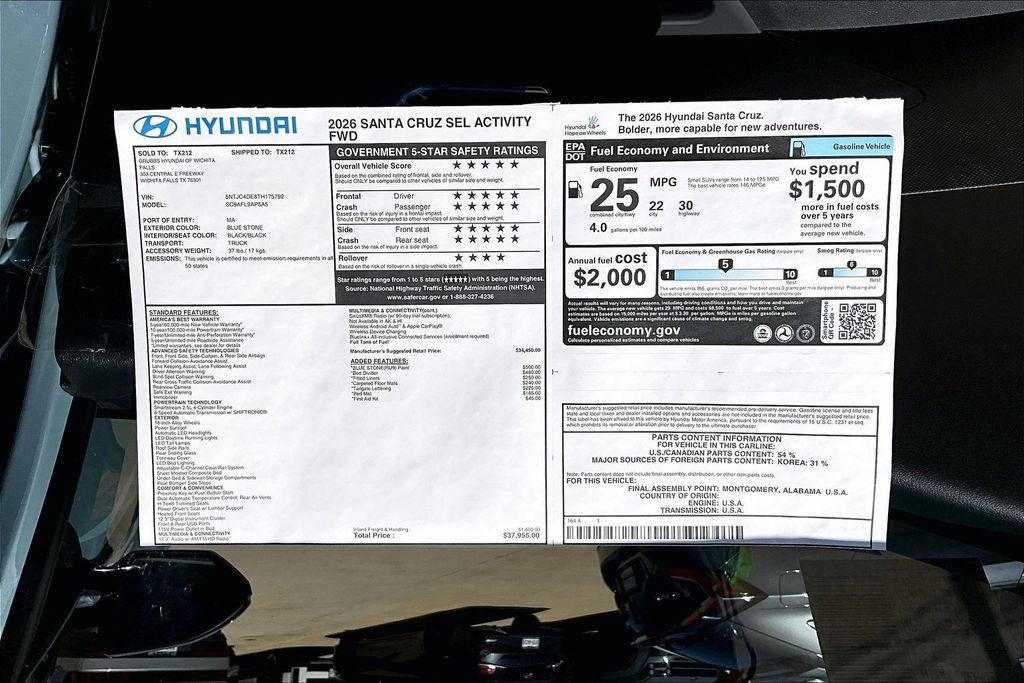 2026 Hyundai Santa Cruz SEL Activity FWD