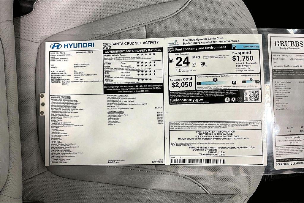 2026 Hyundai Santa Cruz SEL Activity AWD