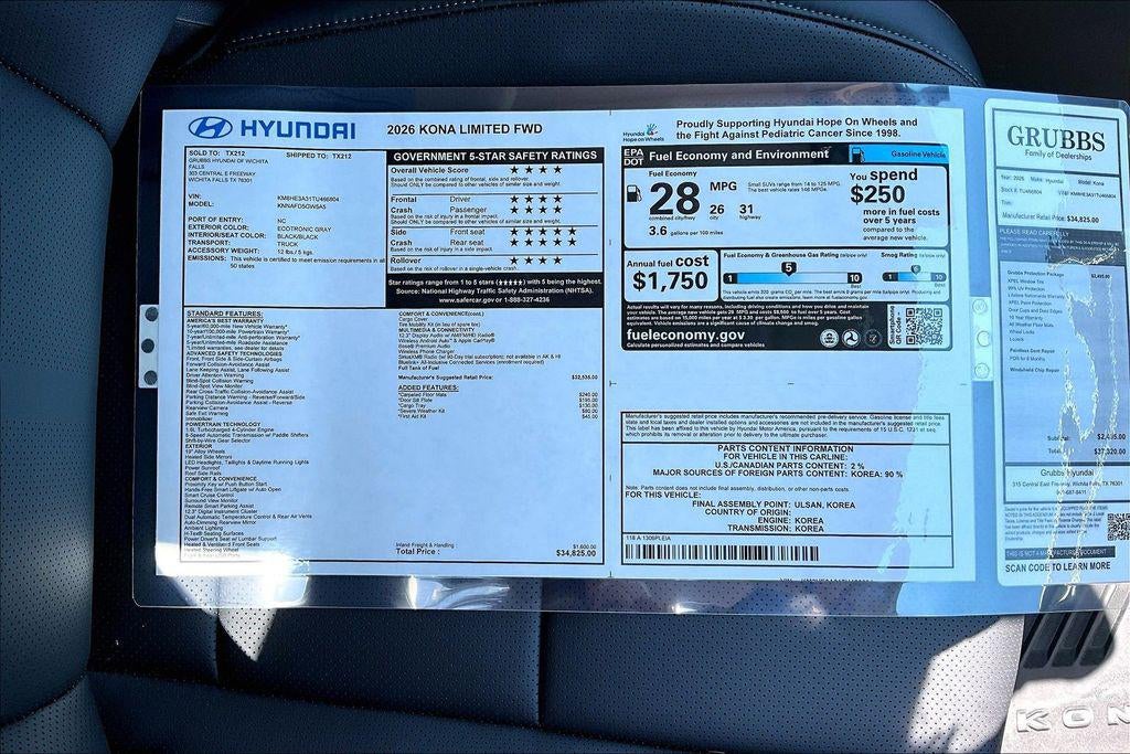 2026 Hyundai Kona Limited FWD