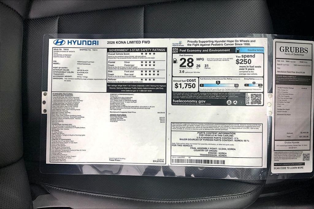 2026 Hyundai Kona Limited FWD