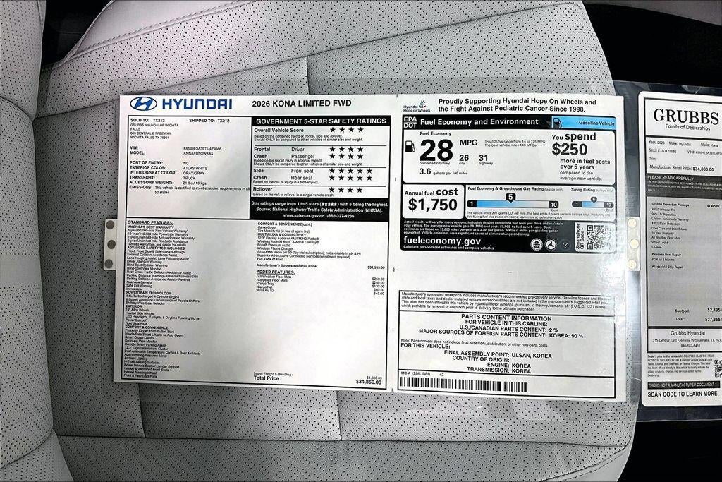 2026 Hyundai Kona Limited FWD