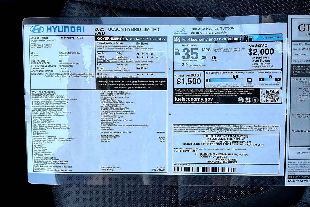 2025 Hyundai Tucson Hybrid Limited