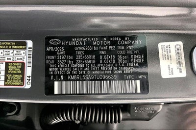 2026 Hyundai Palisade Hybrid Blue SEL 8P