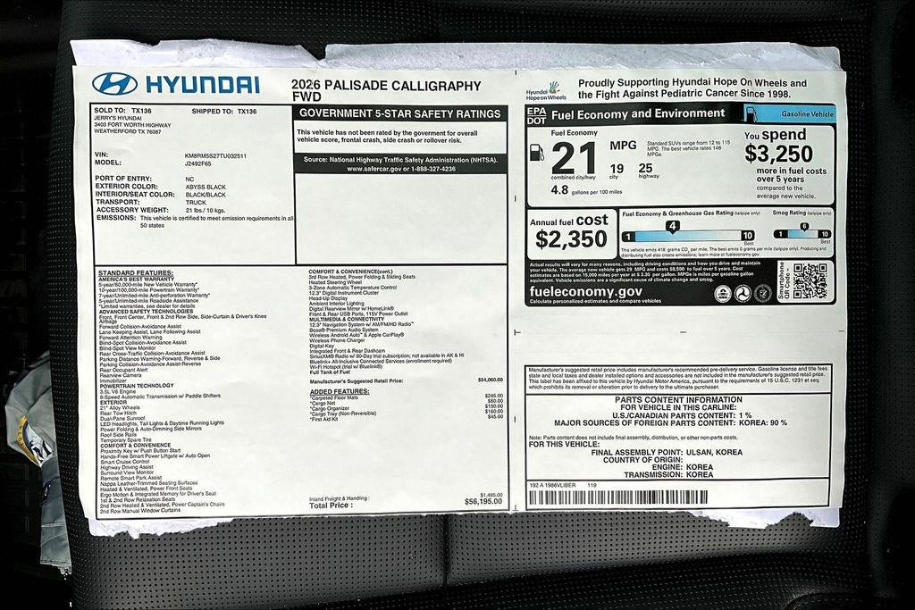 2026 Hyundai Palisade Calligraphy FWD