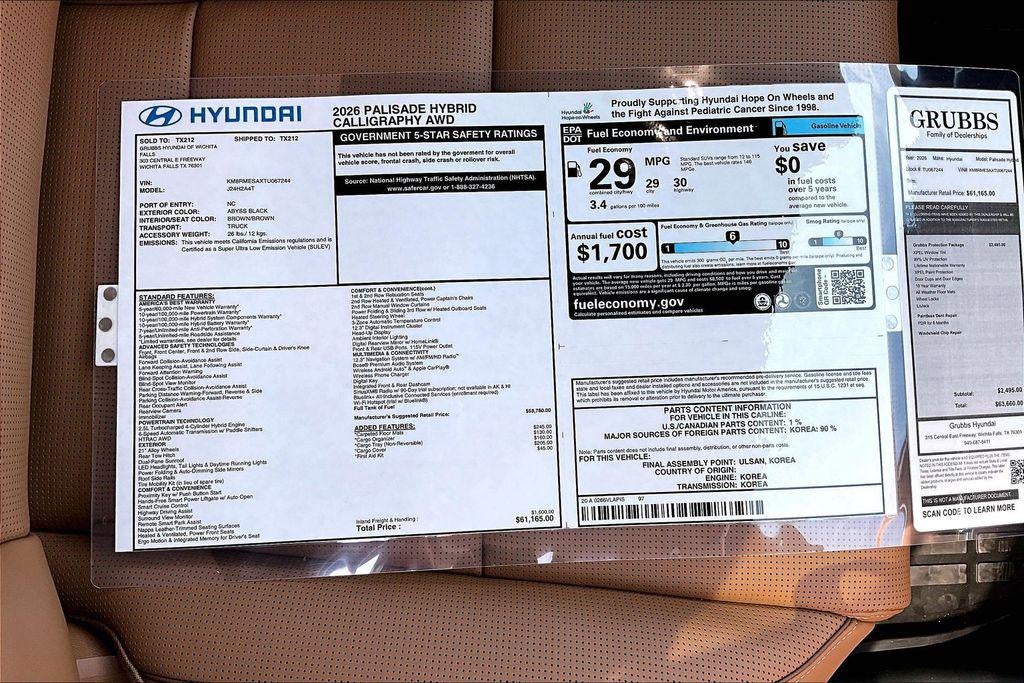 2026 Hyundai Palisade Hybrid Calligraphy