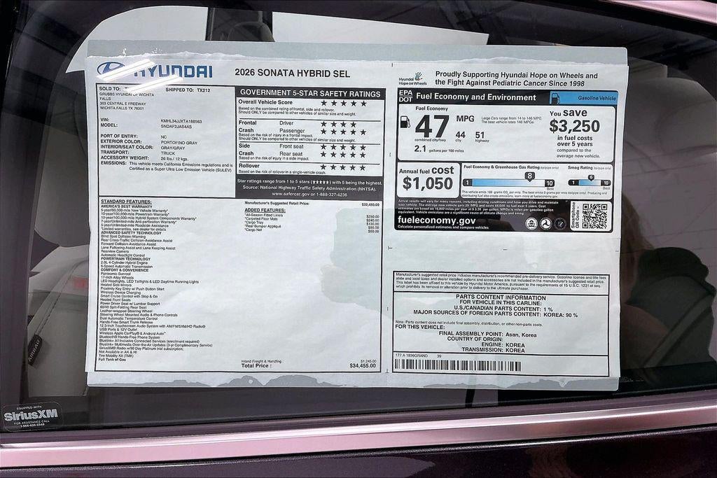 2026 Hyundai Sonata Hybrid SEL