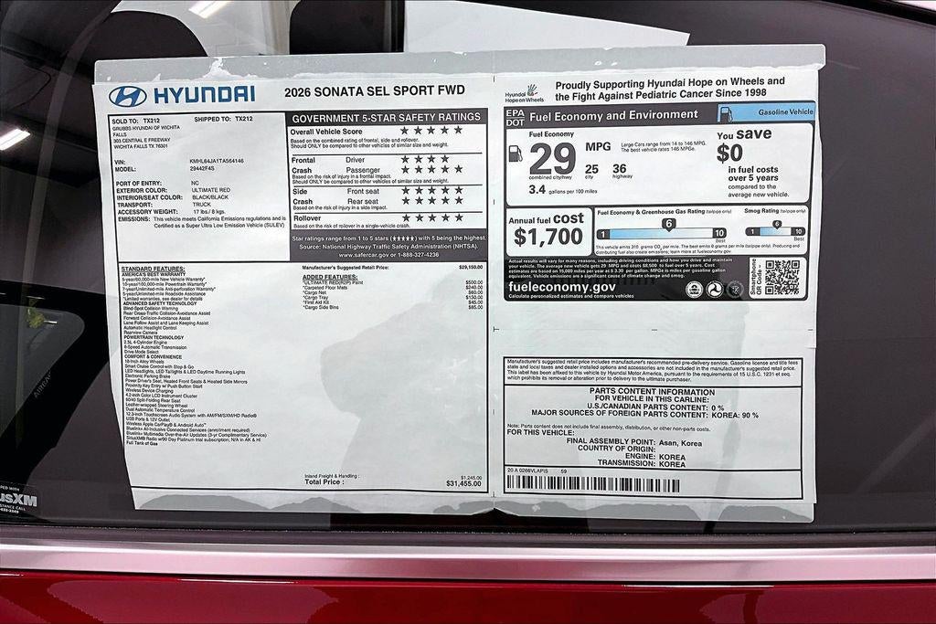 2026 Hyundai Sonata SEL Sport