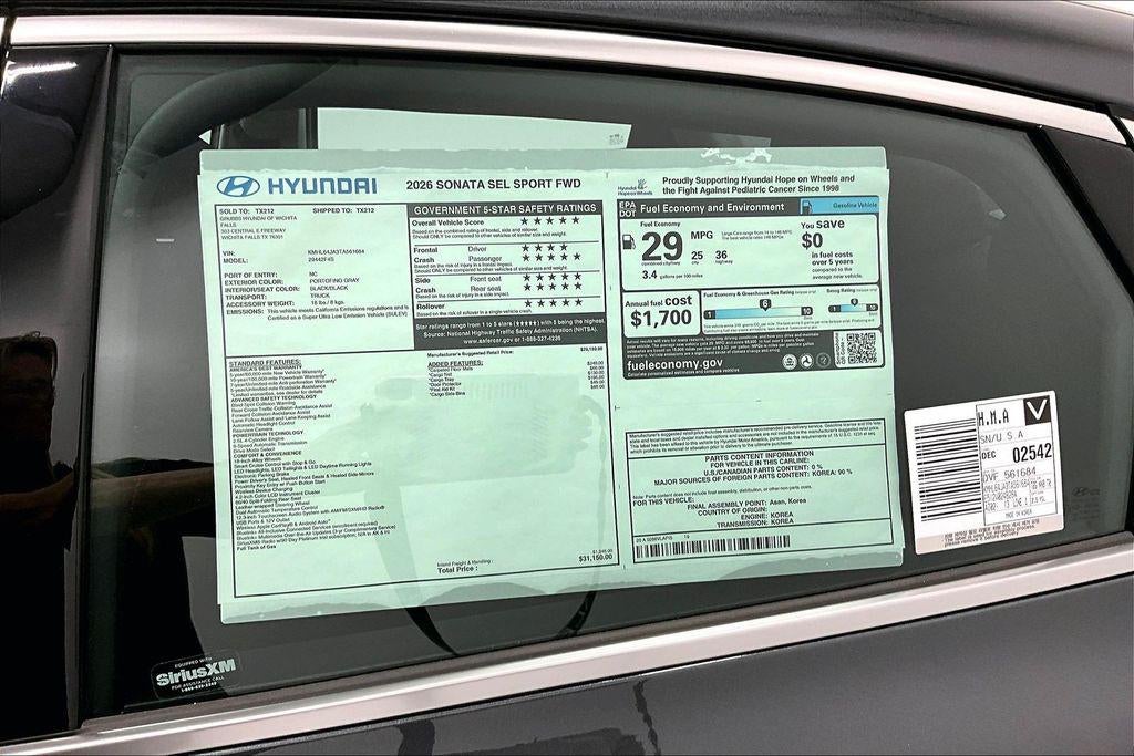 2026 Hyundai Sonata SEL Sport