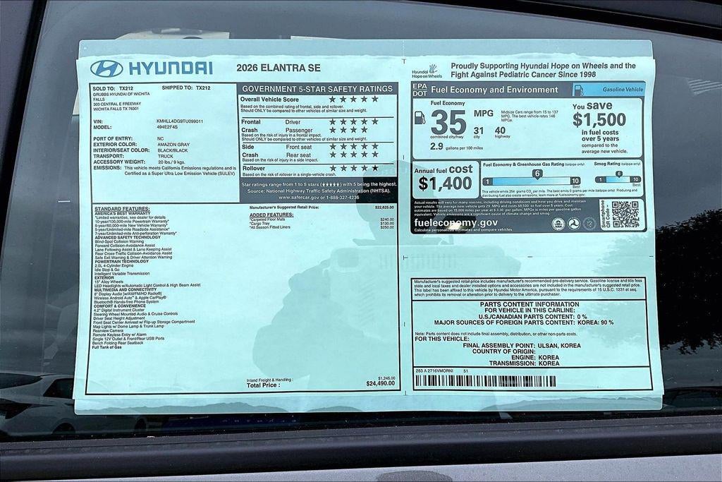 2026 Hyundai Elantra SE