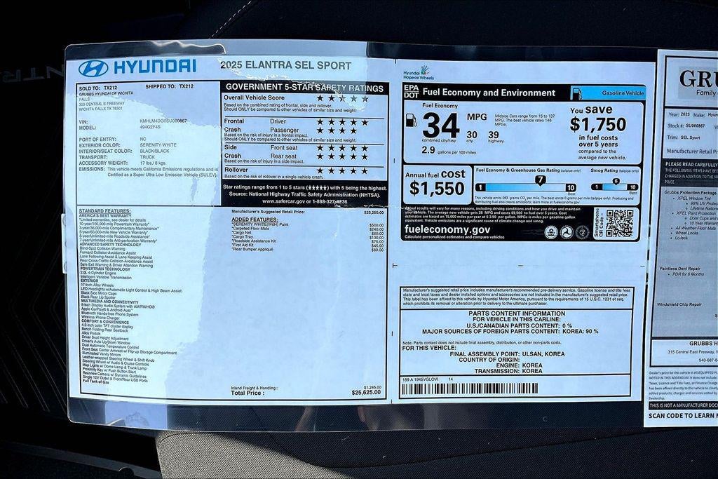 2025 Hyundai Elantra SEL Sport