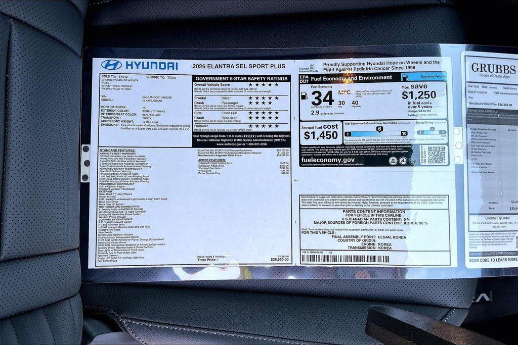 2026 Hyundai Elantra SEL Sport