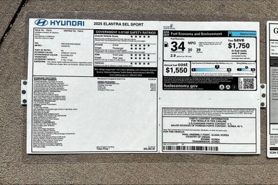 2025 Hyundai Elantra SEL Sport