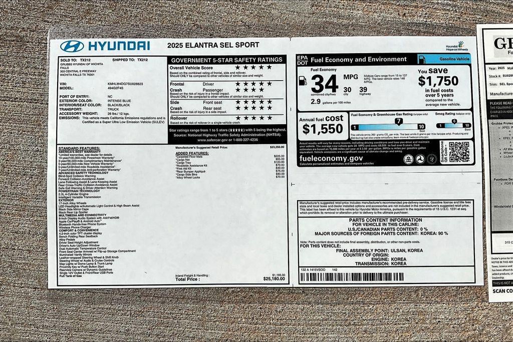 2025 Hyundai Elantra SEL Sport