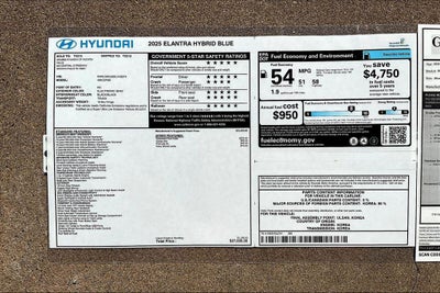 2025 Hyundai Elantra Hybrid Blue