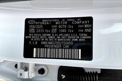 2025 Hyundai Elantra Hybrid Blue