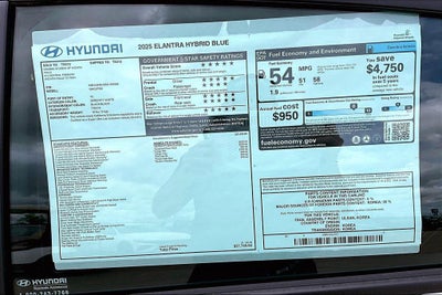 2025 Hyundai Elantra Hybrid Blue