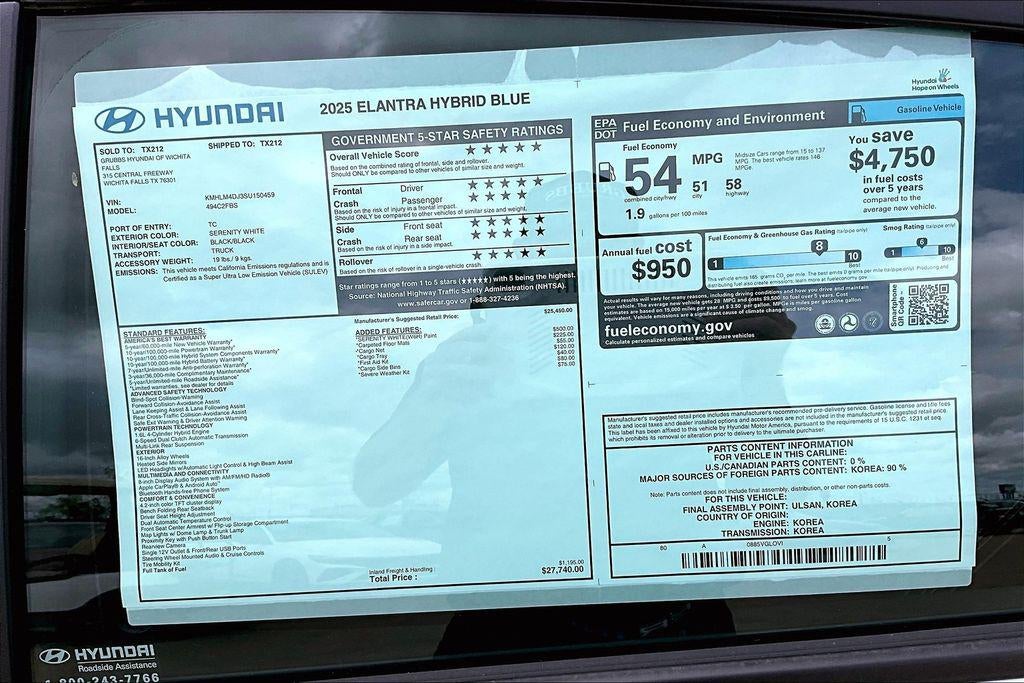 2025 Hyundai Elantra Hybrid Blue