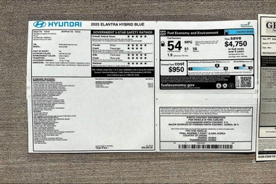 2025 Hyundai Elantra Hybrid Blue