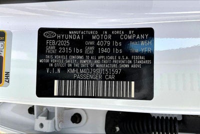 2025 Hyundai Elantra Hybrid Blue