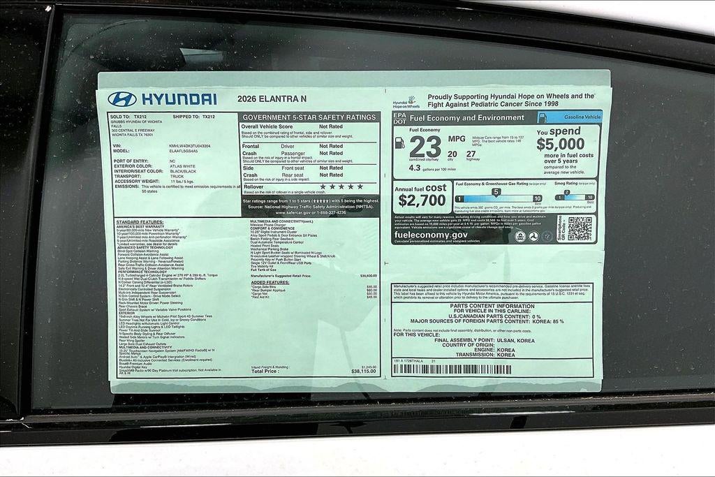 2026 Hyundai Elantra N Sedan