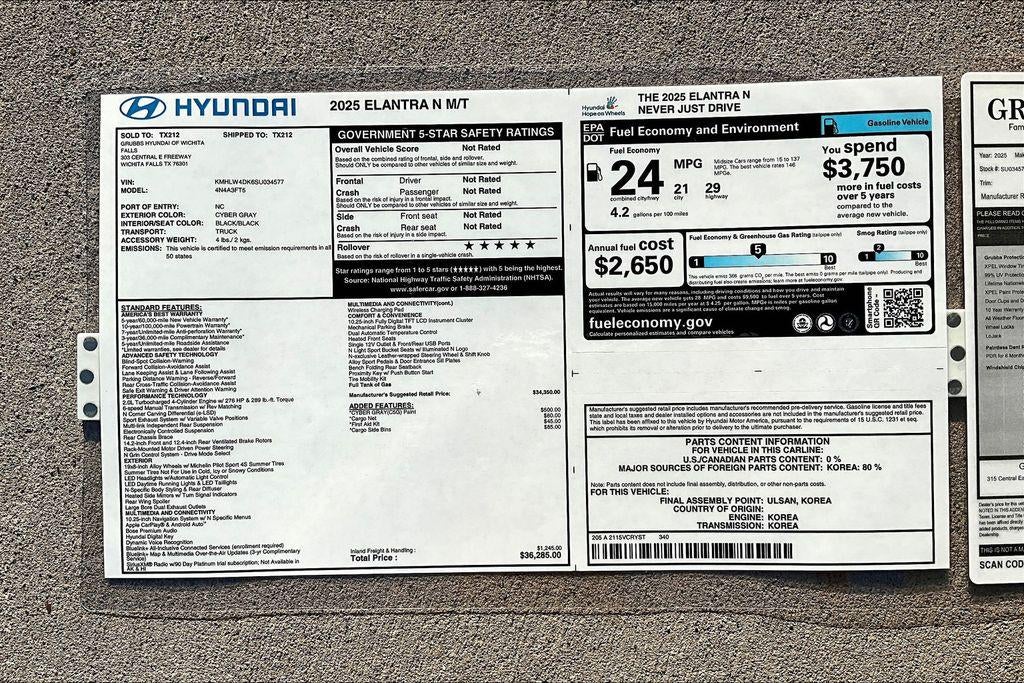 2025 Hyundai Elantra N Sedan