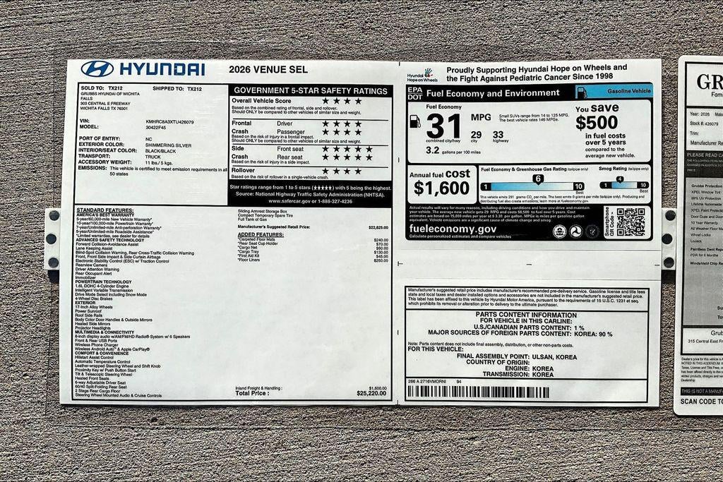 2026 Hyundai Venue SEL
